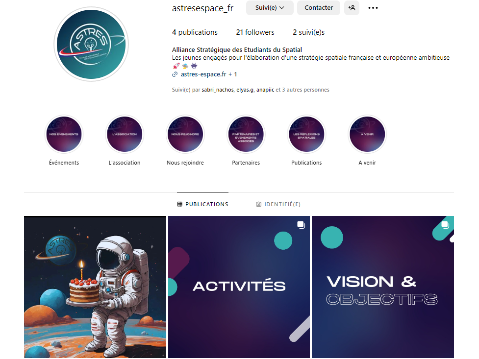 Retrouvez ASTRES sur Instagram