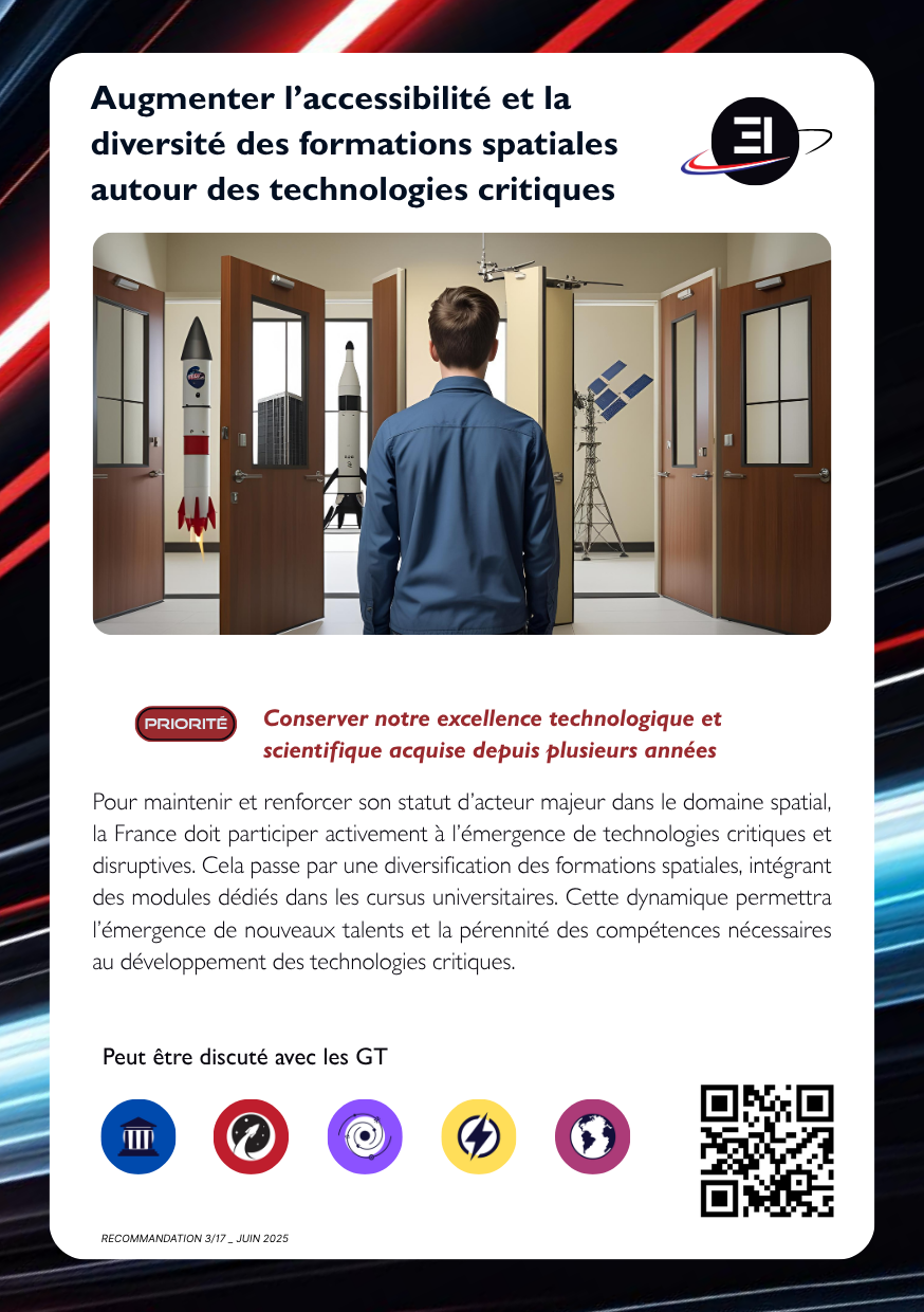 Augmenter l’accessibilité et la diversité des formations spatiales autour des technologies critiques